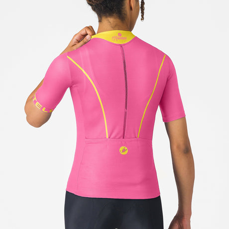 Castelli Anima Flow woman jersey - Pink yellow