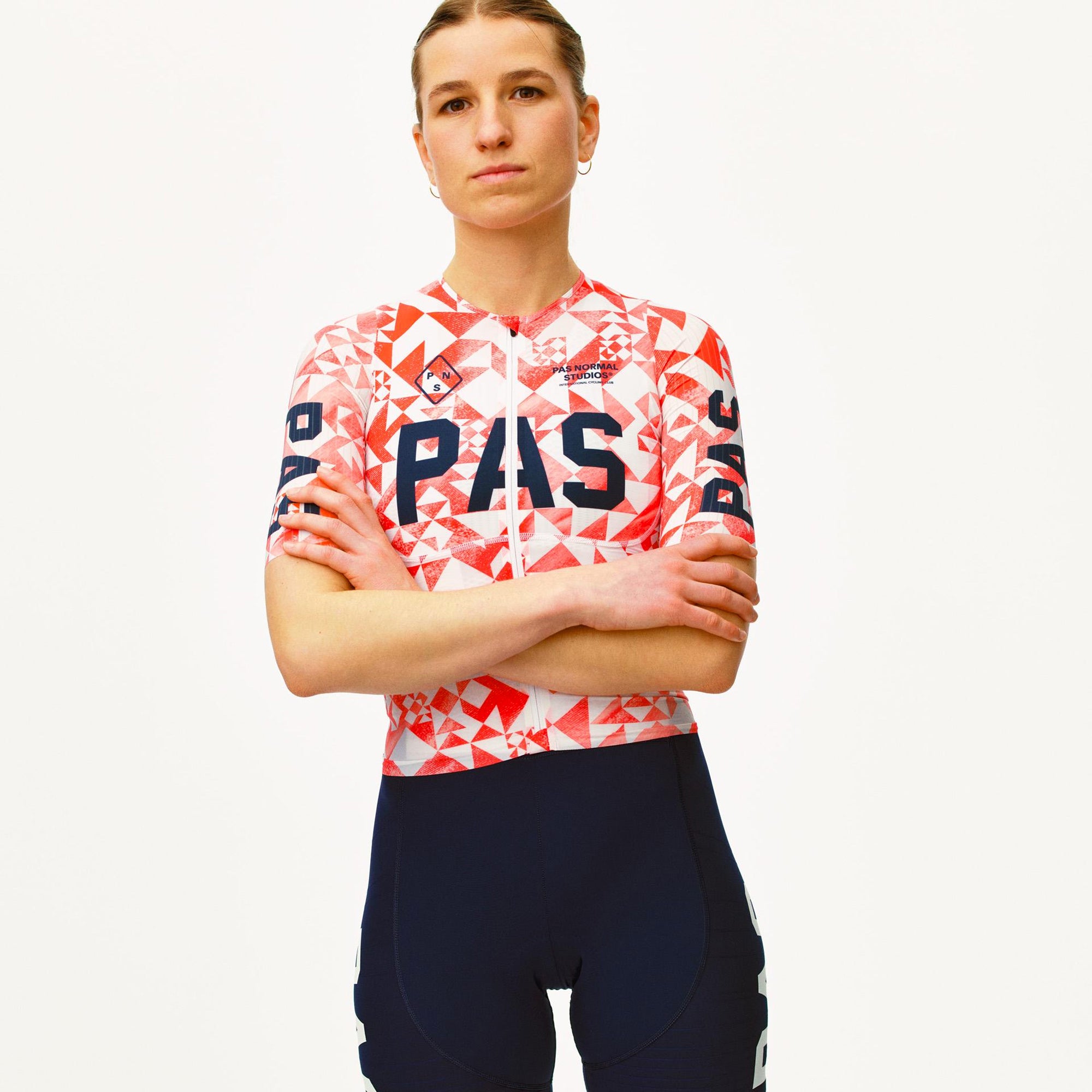 Pas Normal Studios Mechanism Origami woman jersey - Red | All4cycling