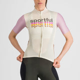 Maglia donna Sportful Supergiara 2 Logo - Beige Sportful