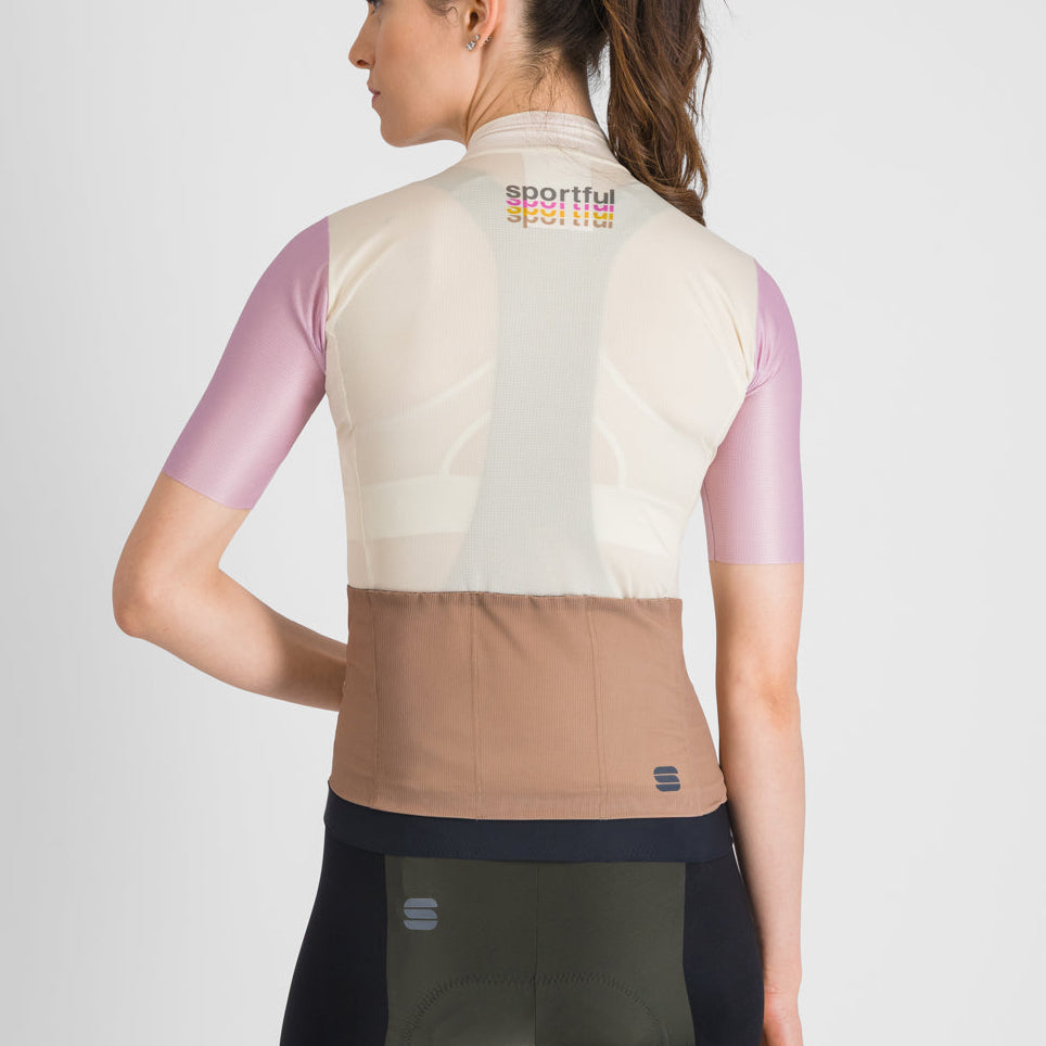 Maglia donna Sportful Supergiara 2 Logo - Beige Sportful