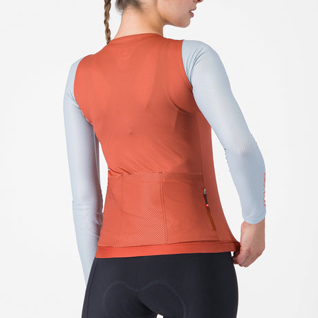 Maglia donna maniche lunghe Castelli Corretto - Arancio Castelli