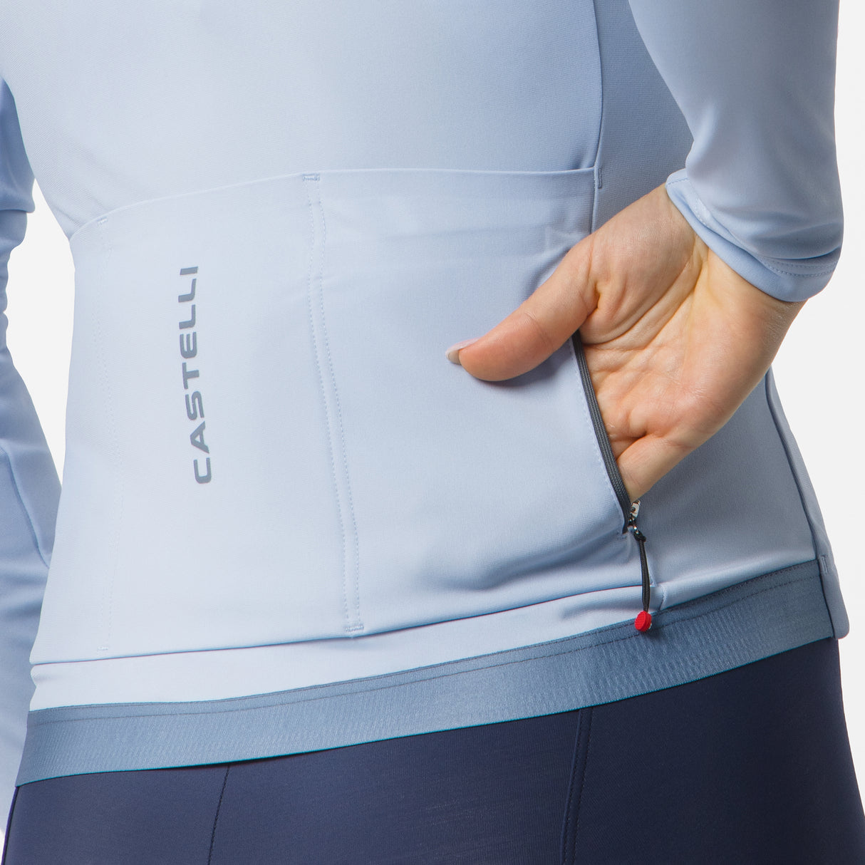 Maglia donna maniche lunghe Castelli Espresso Thermal 2 - Azzurro Castelli