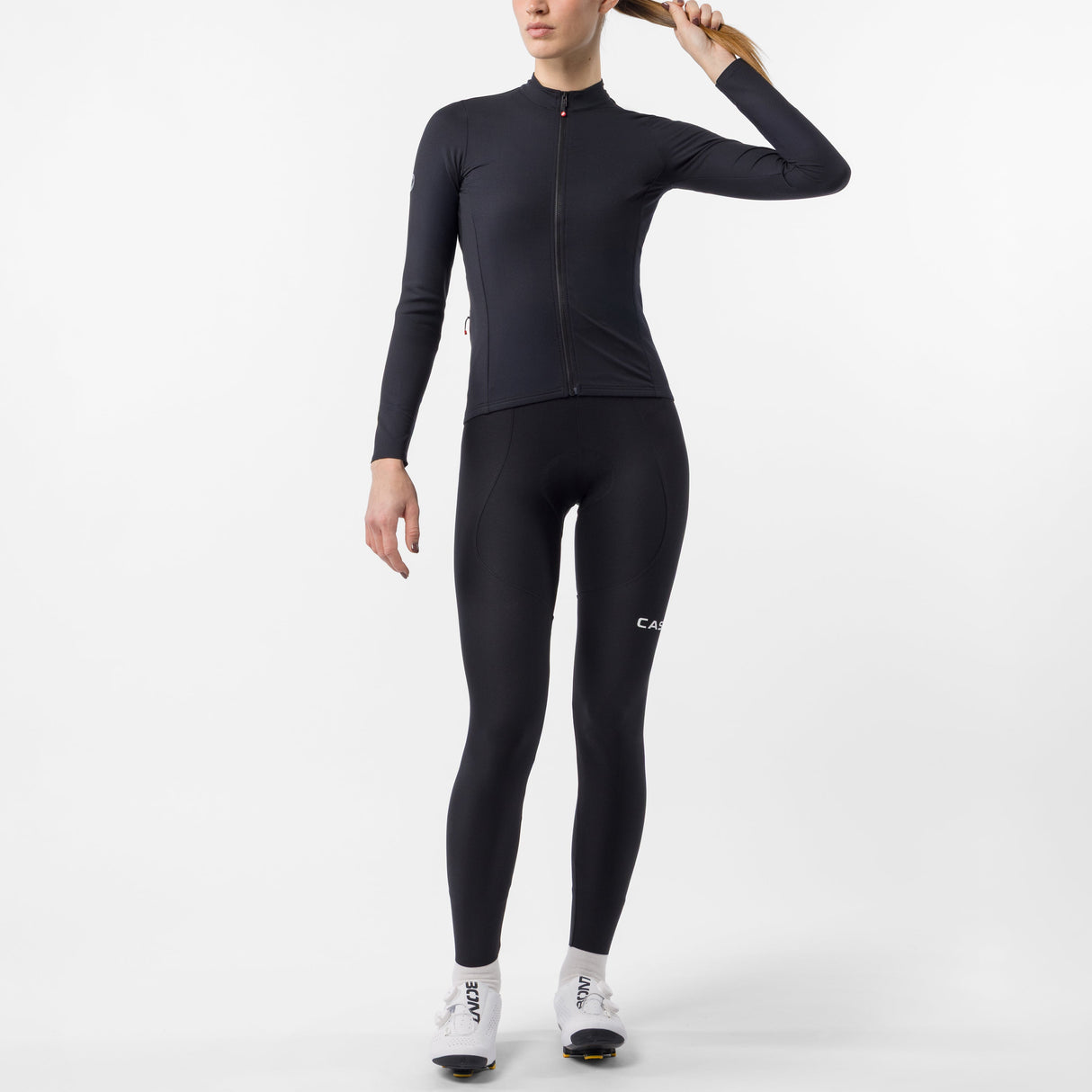 Castelli Thermowoven frau langarmtrikot - Schwarz