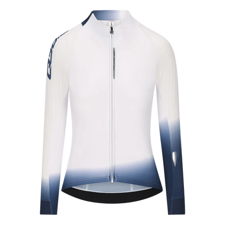 Maglia donna maniche lunghe Q36.5 Gregarius Hybrid Collar Fade - Bianco Q36.5