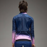 Maglia donna maniche lunghe Q36.5 Gregarius Hybrid Collar Fade - Blu Q36.5