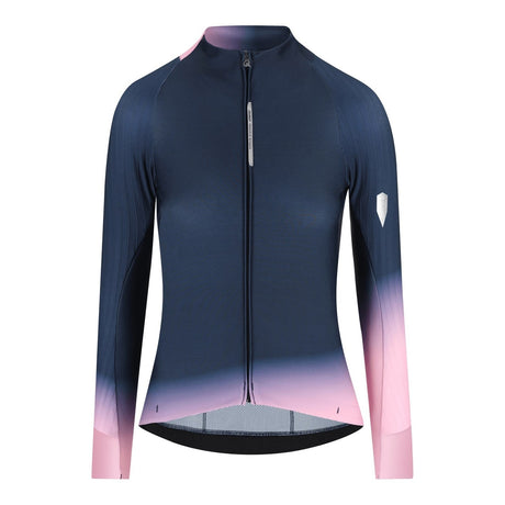 Maglia donna maniche lunghe Q36.5 Gregarius Hybrid Collar Fade - Blu Q36.5