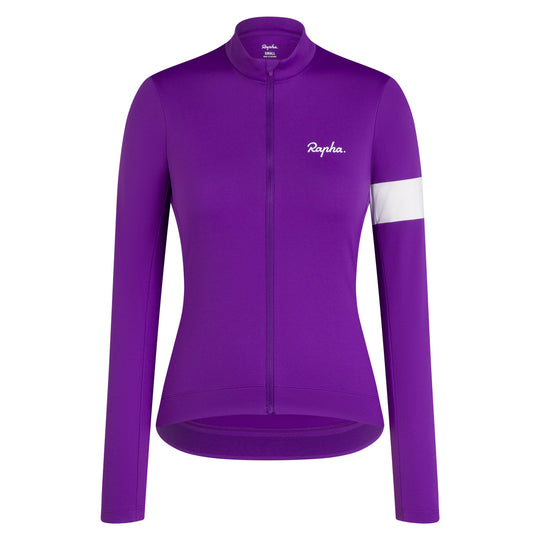 Maglia donna maniche lunghe Rapha Core - Viola bianco