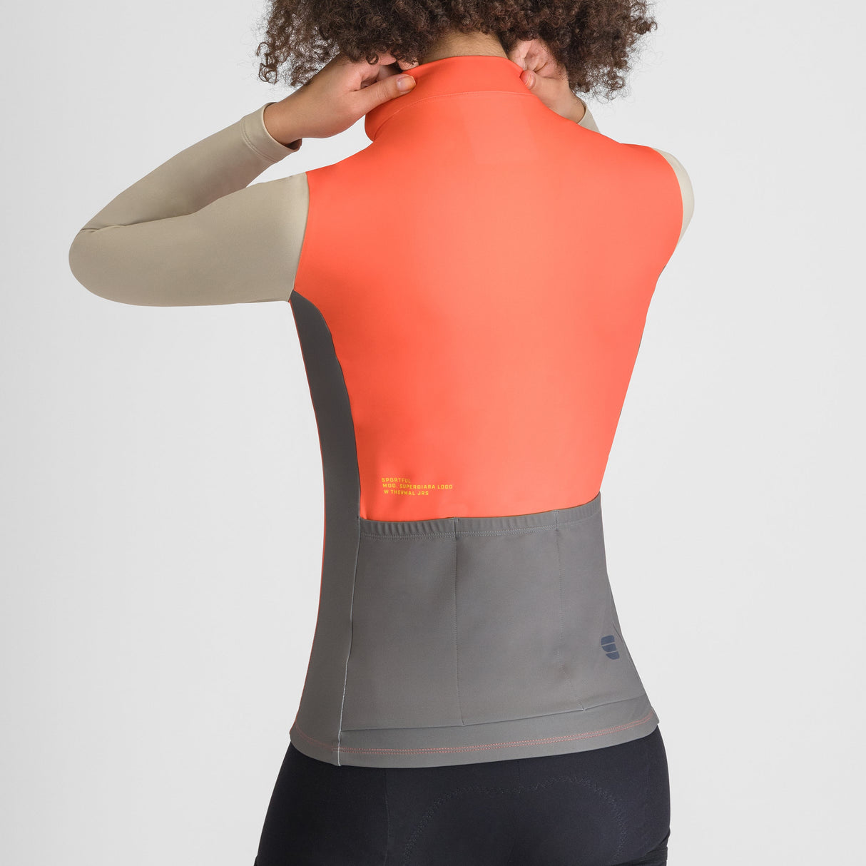 Maglia donna maniche lunghe Sportful Supergiara Logo - Arancio Sportful
