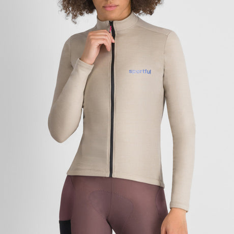 Maglia donna maniche lunghe Sportful Supergiara Wool - Beige Sportful