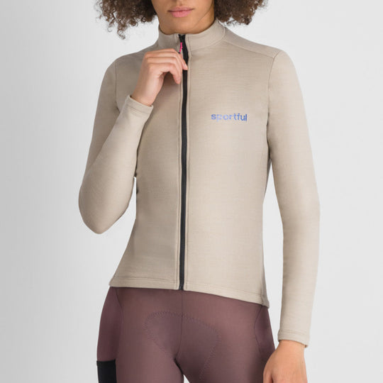 Maglia donna maniche lunghe Sportful Supergiara Wool - Beige