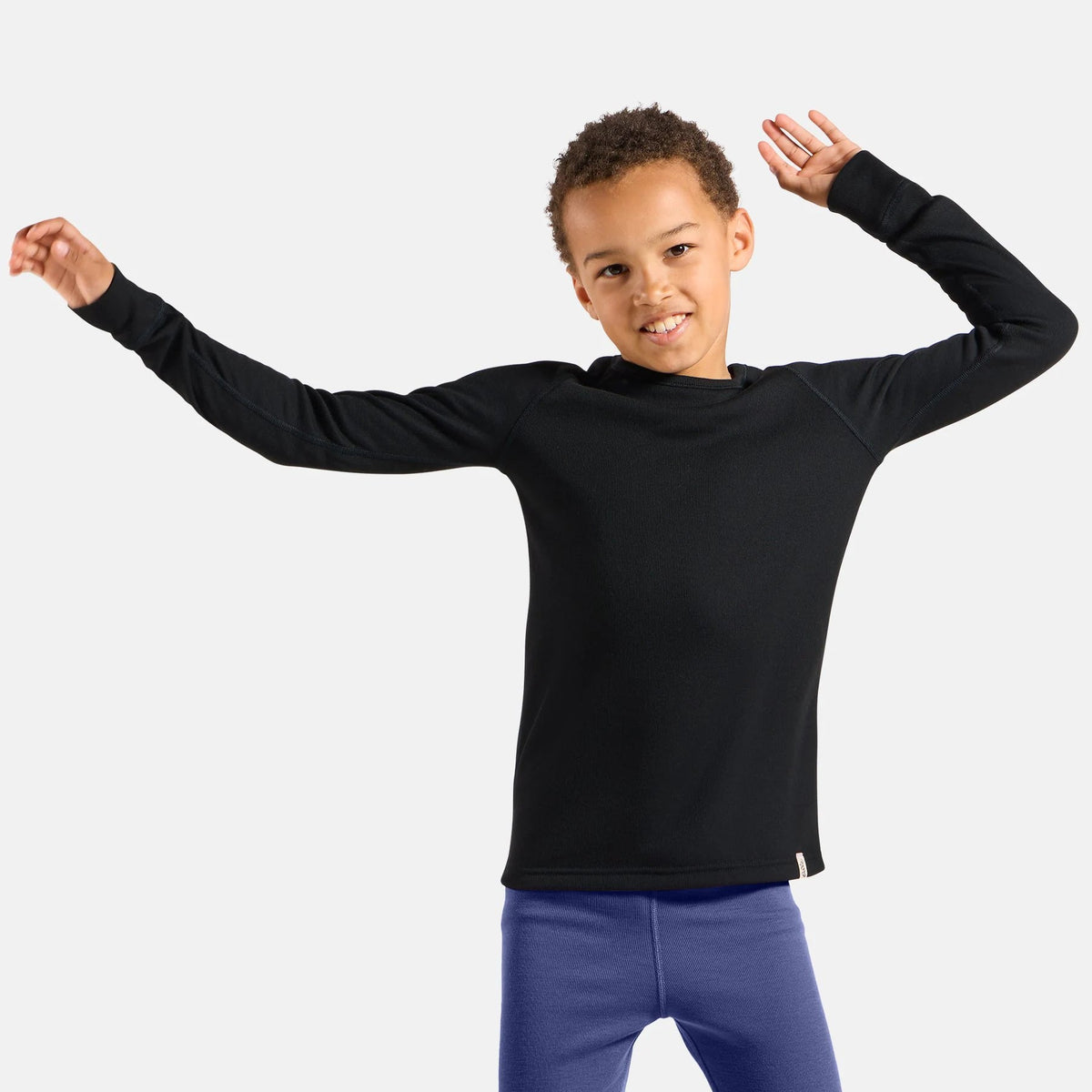 Maillot interior niño de manga larga Odlo Active Warm - Negro