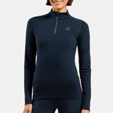 Maillot interior de mujer de manga larga Odlo Merino 200 Zip - Negro