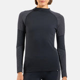 Maglia intima donna maniche lunghe Odlo Seamless Performance Wool - Nero Odlo