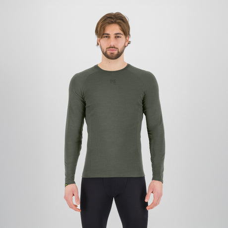 Maillot camiseta interior de manga larga Karpos Dinamico Merino 130 - Verde oliva
