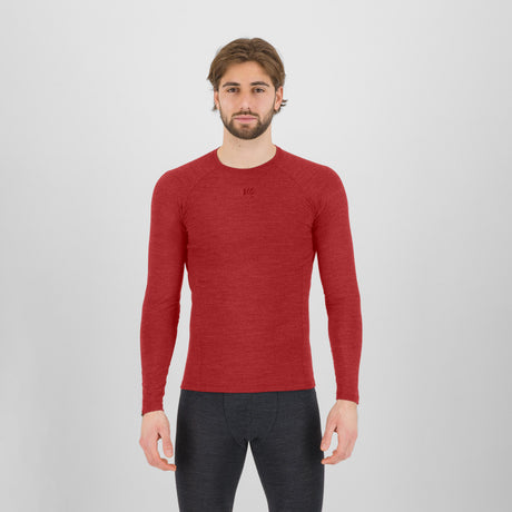 Maillot primera capa de manga larga Karpos Dinamico Merino 180 - Rojo