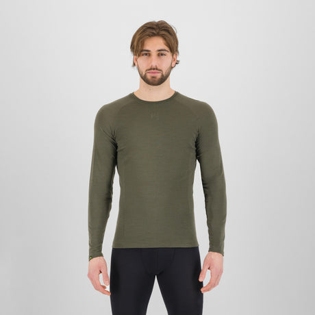 Maillot primera capa de manga larga Karpos Dinamico Merino 130 - Verde militar