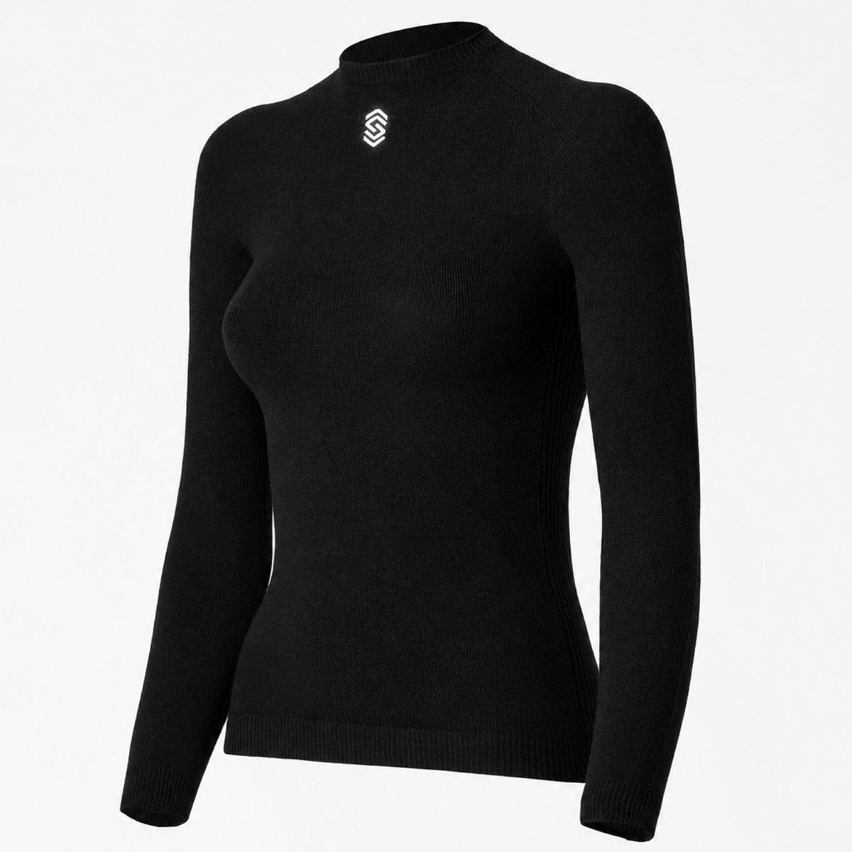 Silverskin Core Warm Rundhals Langarm-Unterhemd - Schwarz
