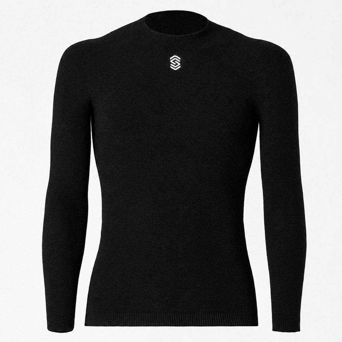 Silverskin Core Warm Rundhals Langarm-Unterhemd - Schwarz