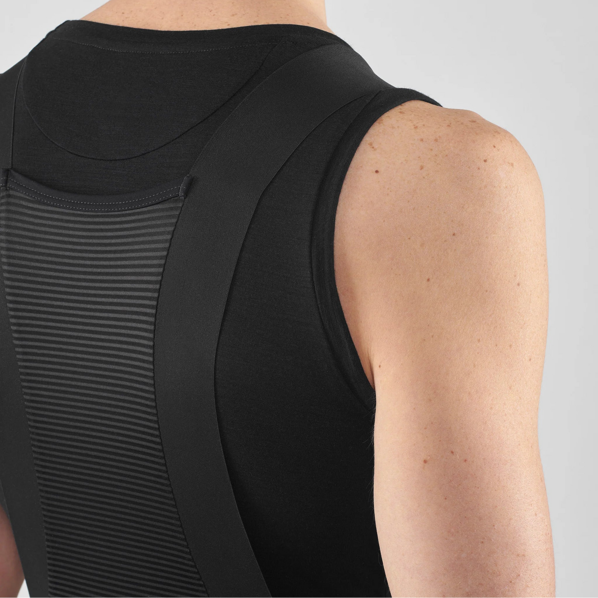 Ärmelloses Unterhemd Pedaled Element Merino - Schwarz