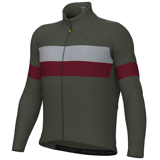 Maillot manches longues Ale Off Road Gravel Wool Line - Bordeaux