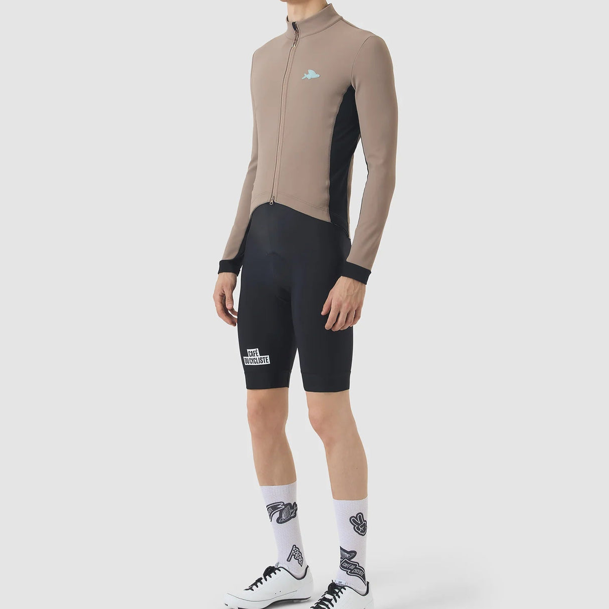 Maglia maniche lunghe Cafe du Cycliste Manon - Beige Café du Cycliste