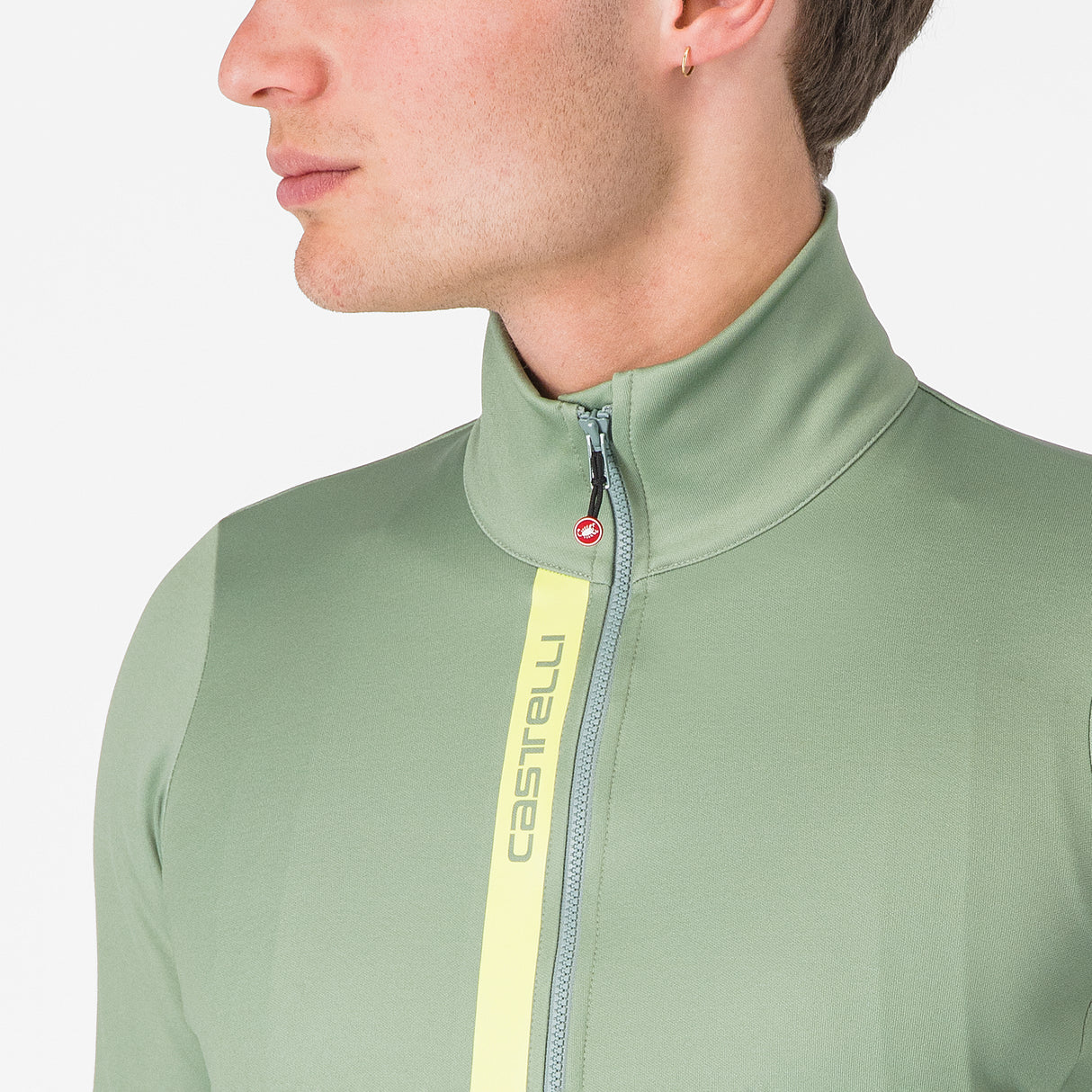 Maglia maniche lunghe Castelli Entrata - Verde giallo Castelli