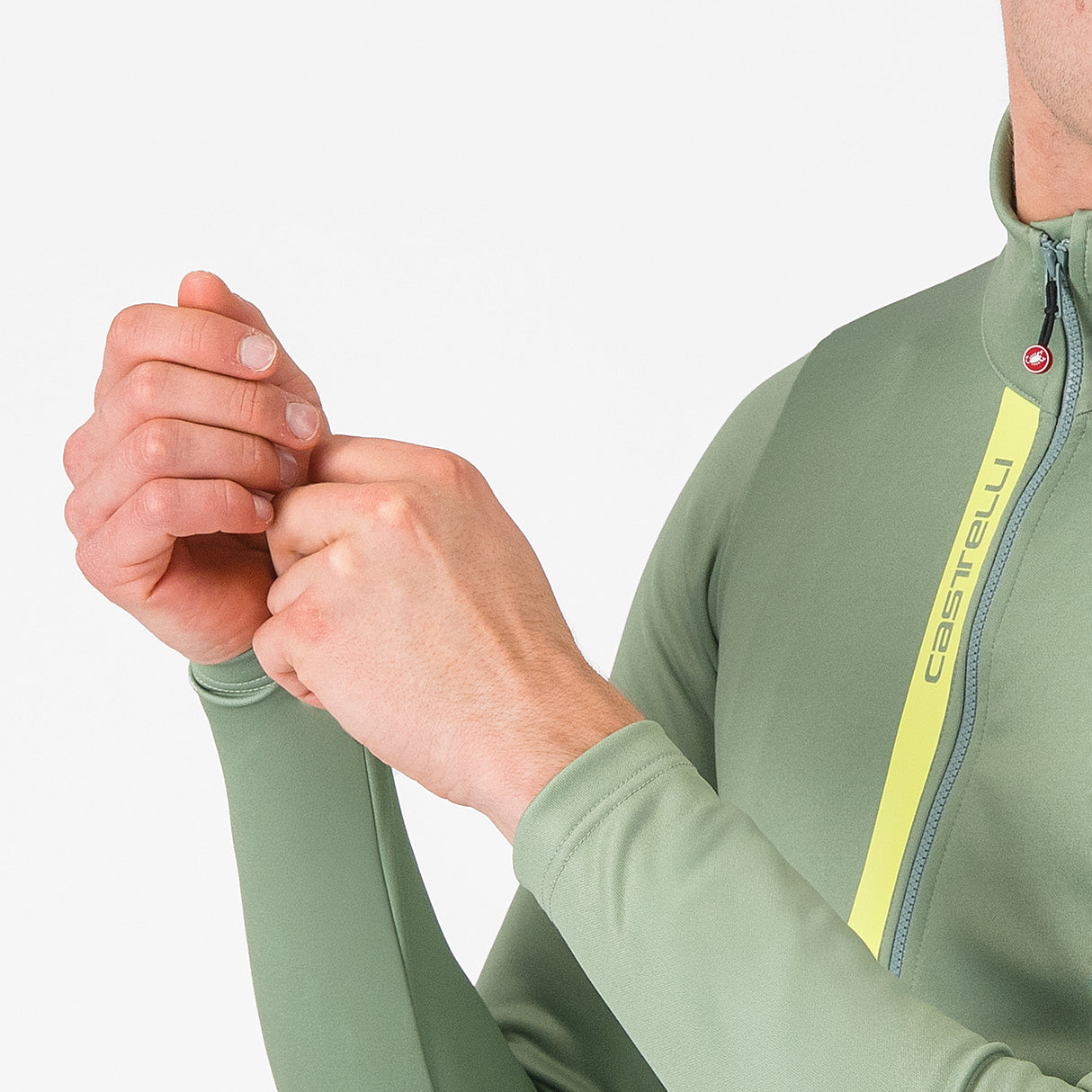 Maglia maniche lunghe Castelli Entrata - Verde giallo Castelli