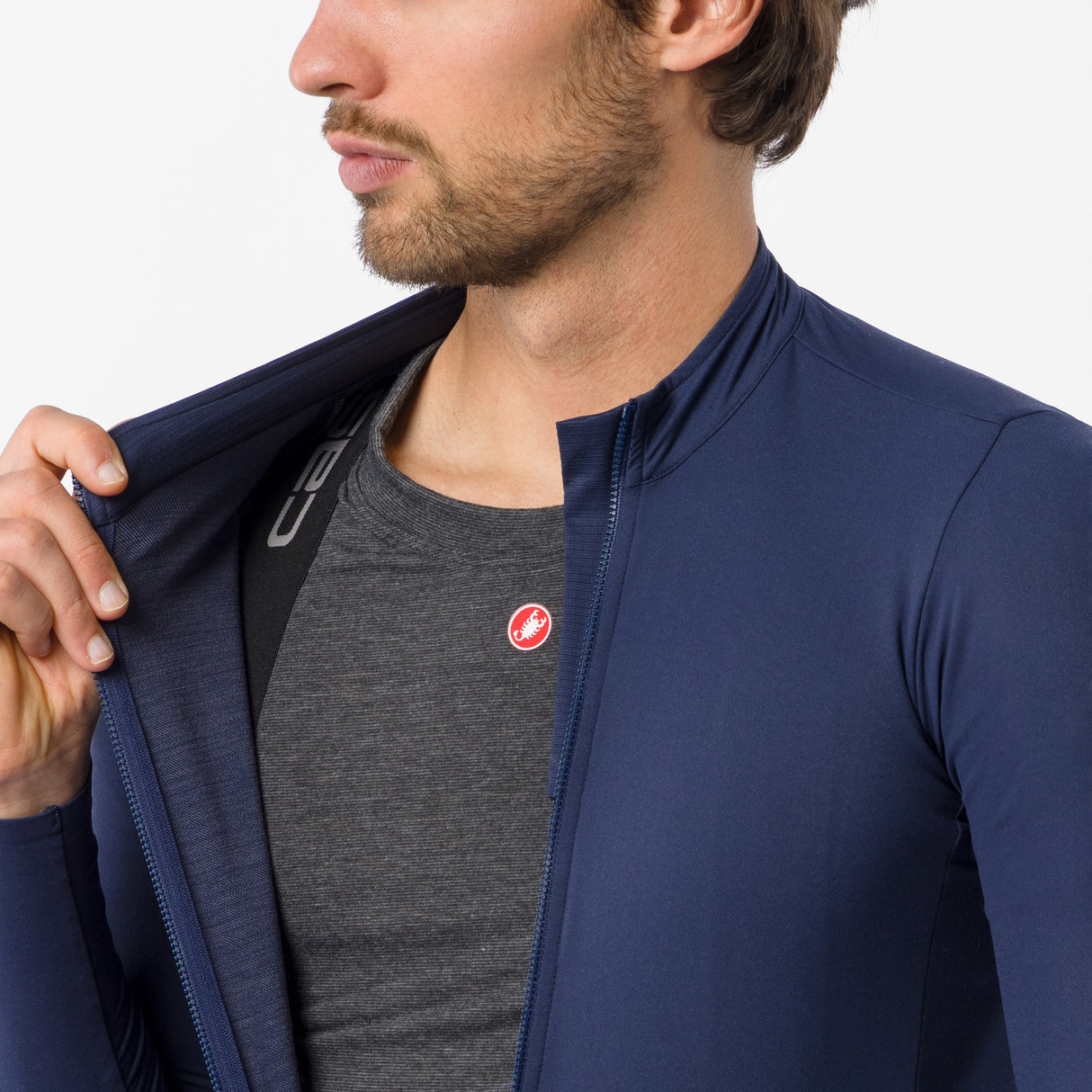 Castelli Thermowoven Langarmtrikot - Blau