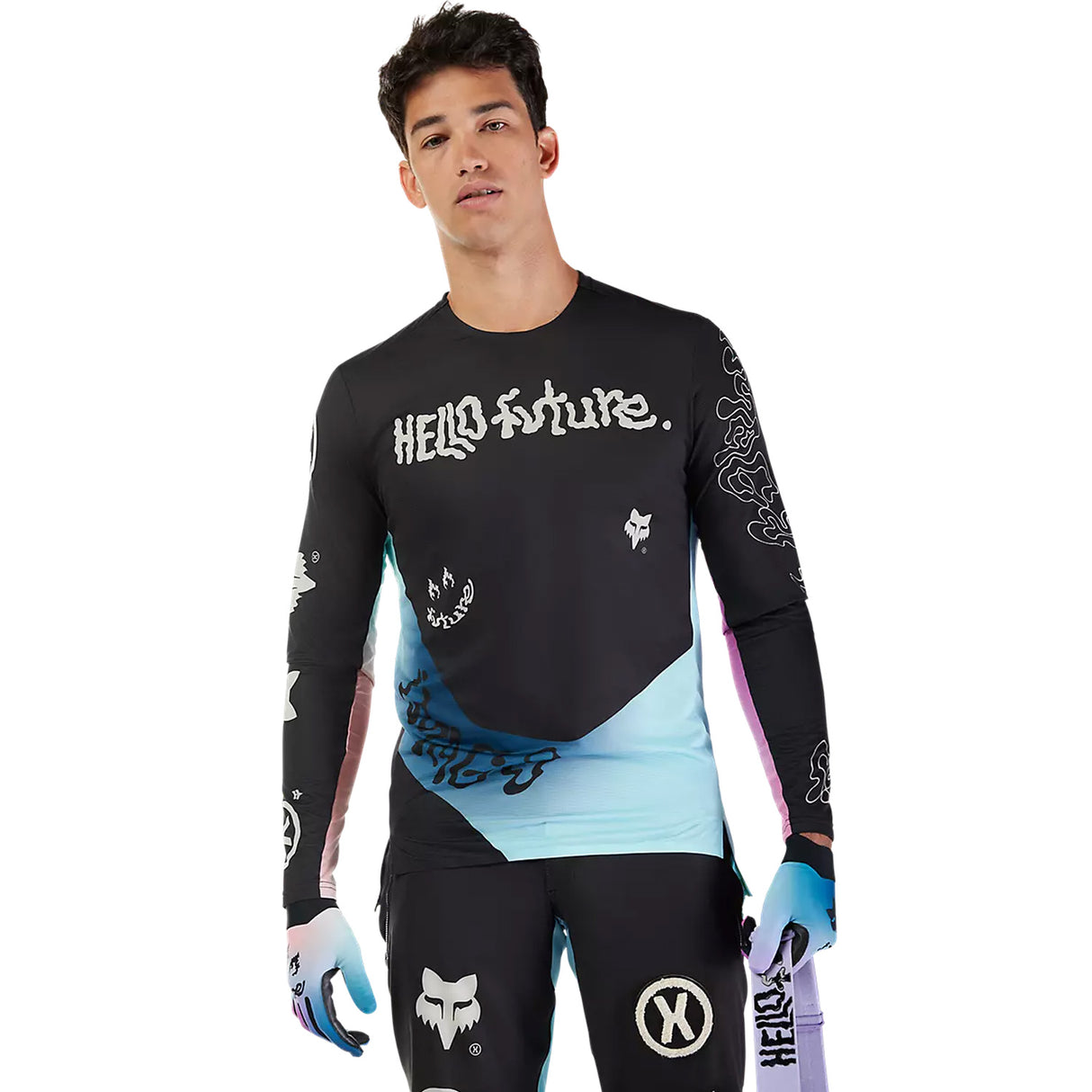 Maglia maniche lunghe Fox Flexair Hello Future - Nero Fox