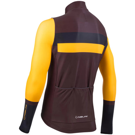 Maglia maniche lunghe Nalini Stelvio - Bordeaux giallo Nalini