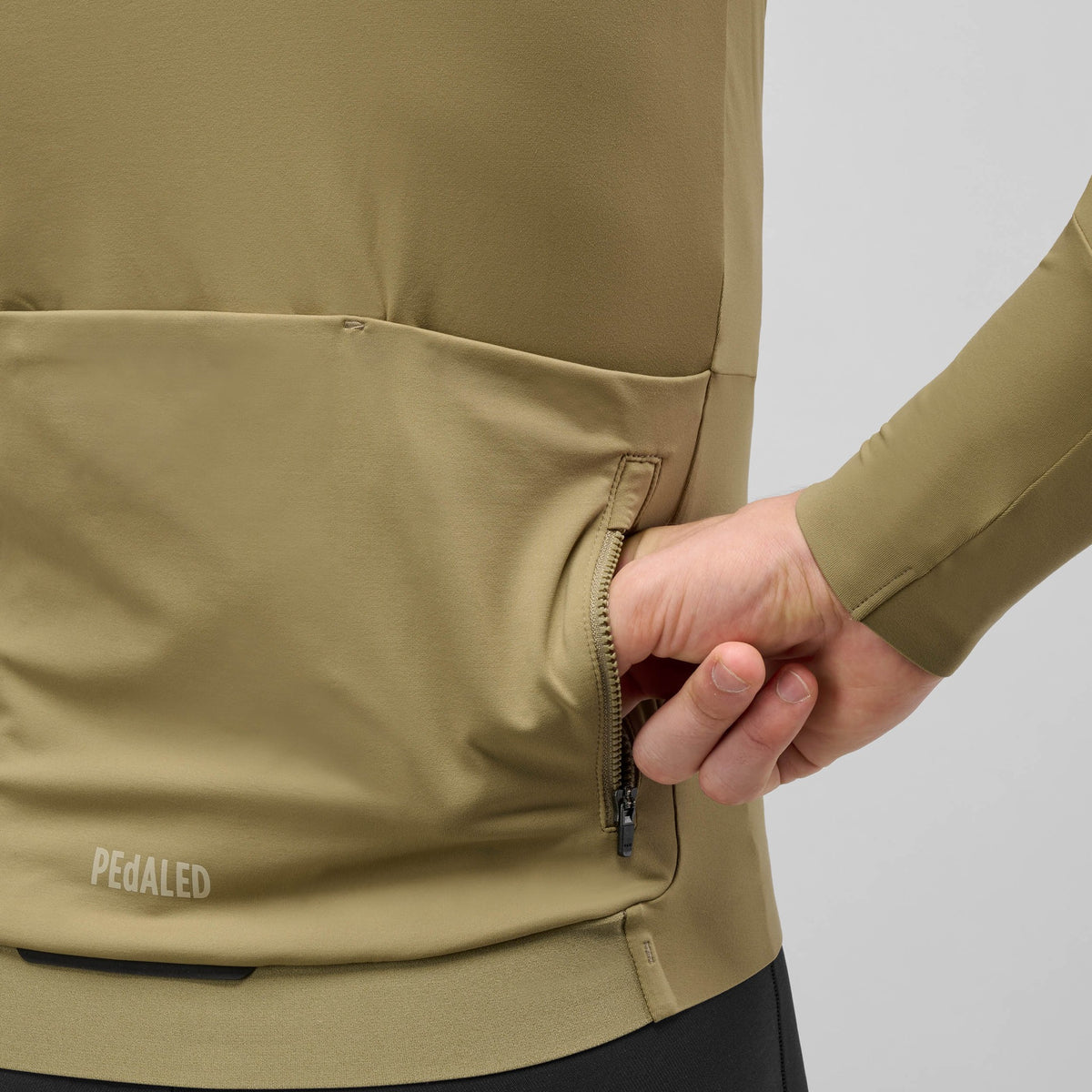 Maglia maniche lunghe Pedaled Element - Kaki PEdALED