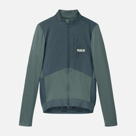 Maglia maniche lunghe Pedaled Odyssey Windblock Merino - Verde petrolio PEdALED