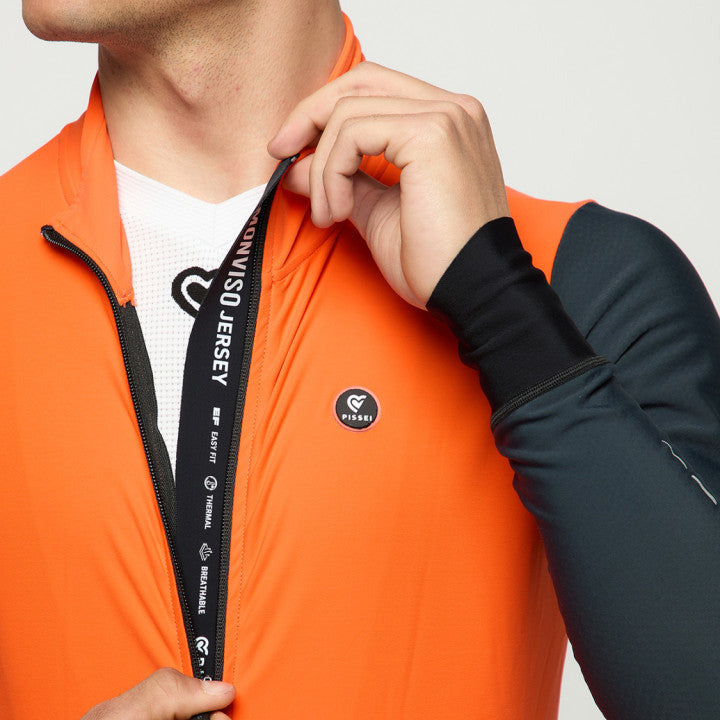 Maglia maniche lunghe Pissei Monviso - Arancio grigio Pissei