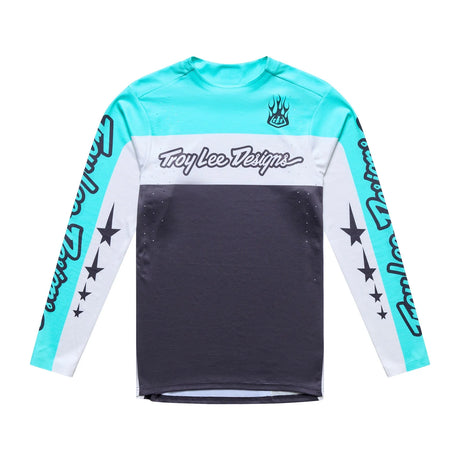 Maglia maniche lunghe Troy Lee Designs Yo Moto - Nero azzurro Troy Lee Designs