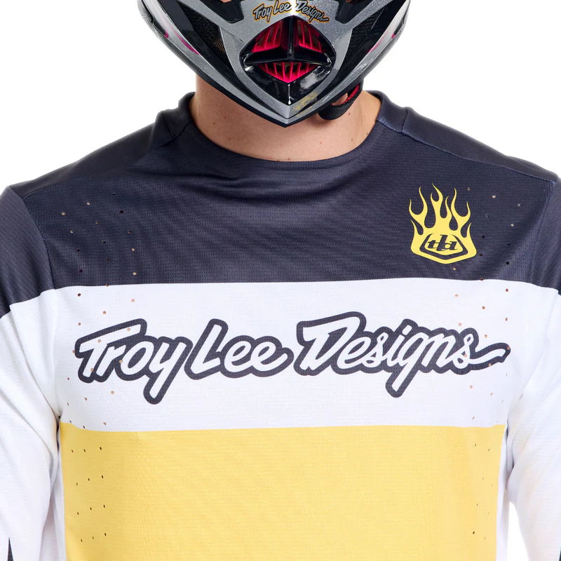 Maglia maniche lunghe Troy Lee Designs Yo Moto - Nero Giallo Troy Lee Designs
