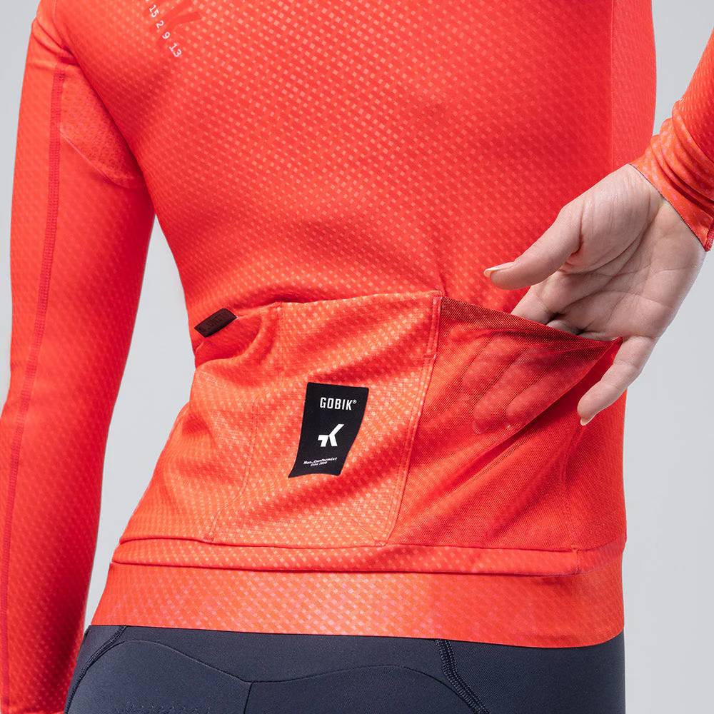 Maglia maniche lunghe donna Gobik Hyder Vermilion - Rosso Gobik