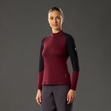 Maglia maniche lunghe donna La Passione Leaf Midweight - Bordeaux La Passione