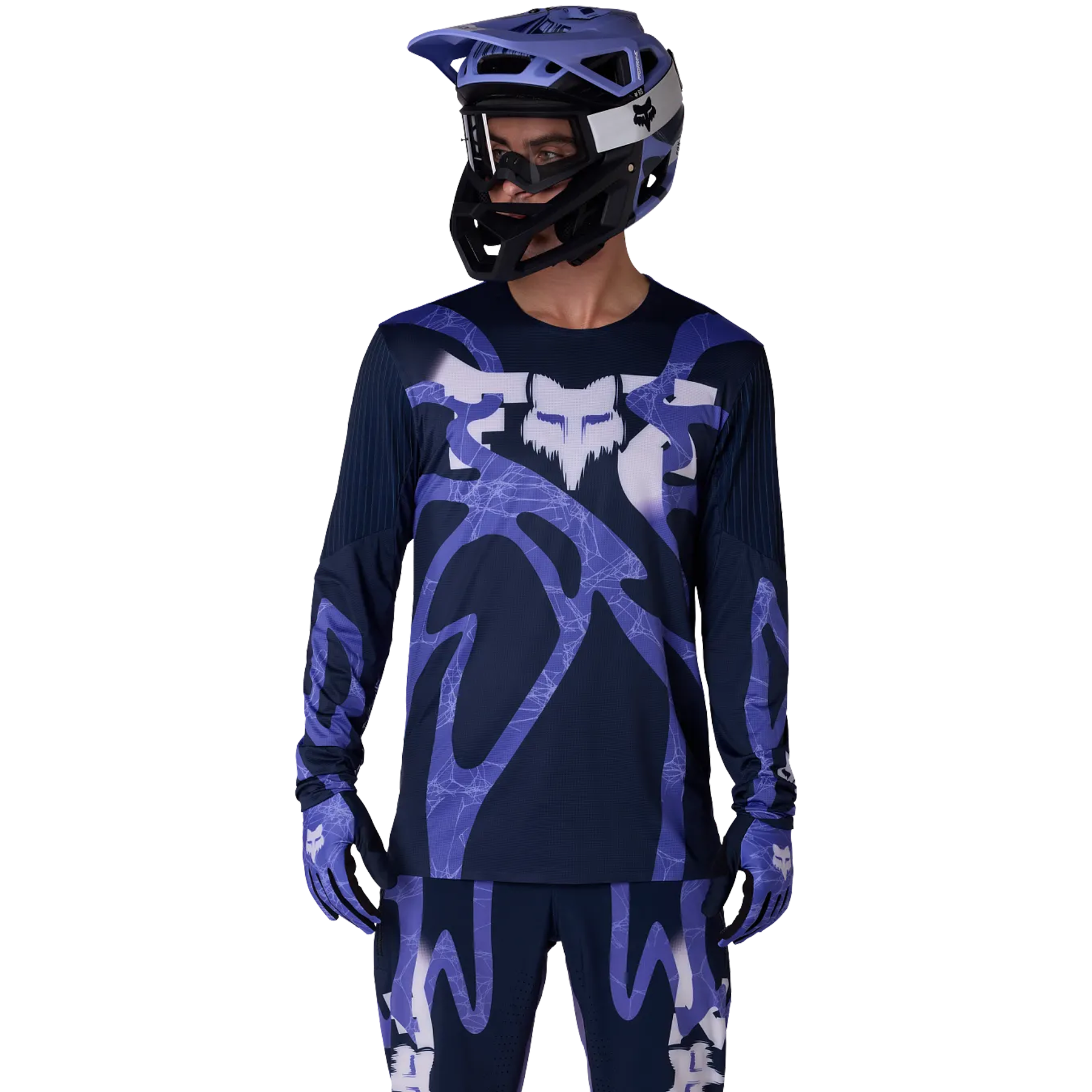 Fox Flexair Diffuse jersey long sleeve MTB - Purple | All4cycling