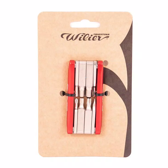 Multitool Wilier in alluminio 8 in 1 - Rosso