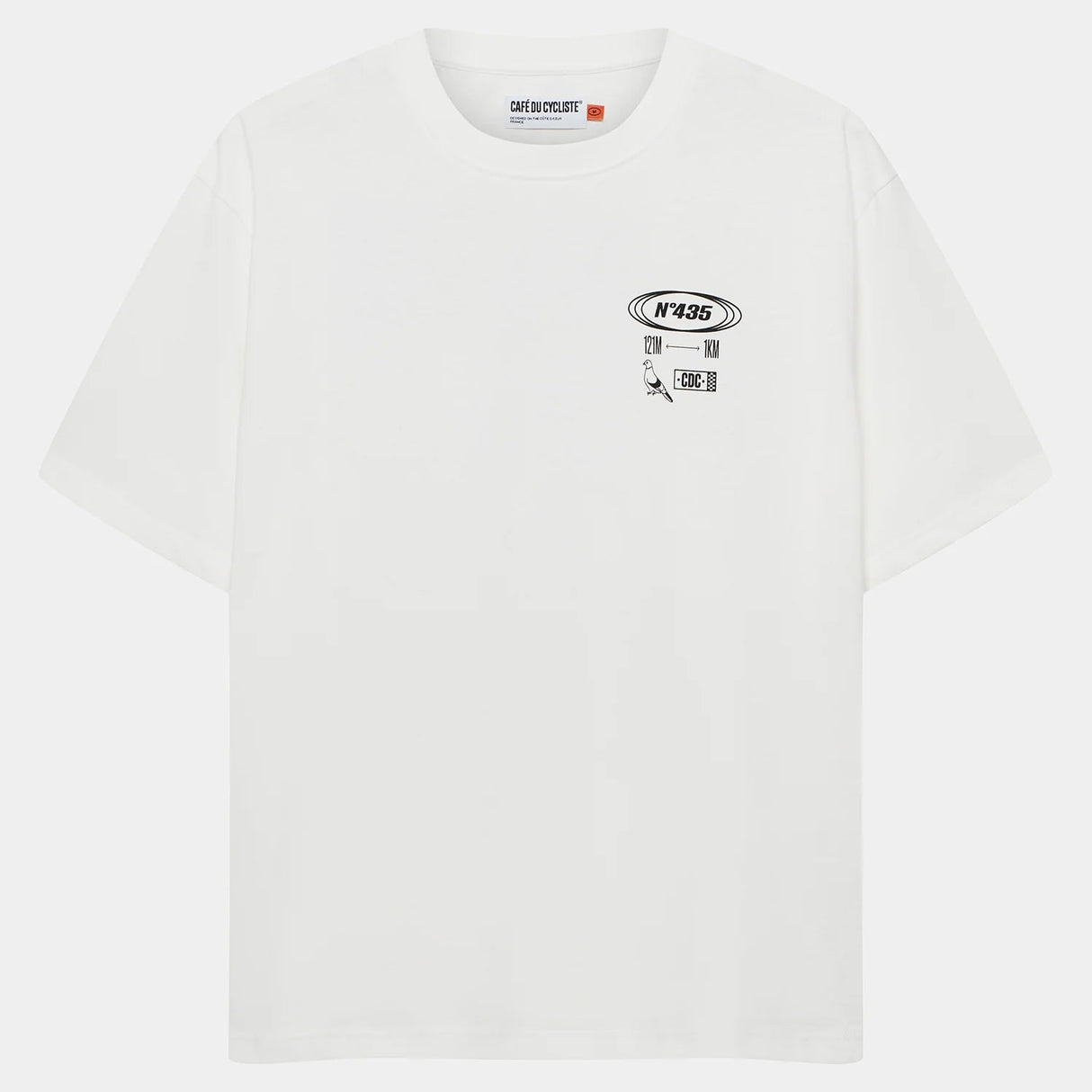 T-Shirt Cafe du Cycliste Col Paris - Bianco