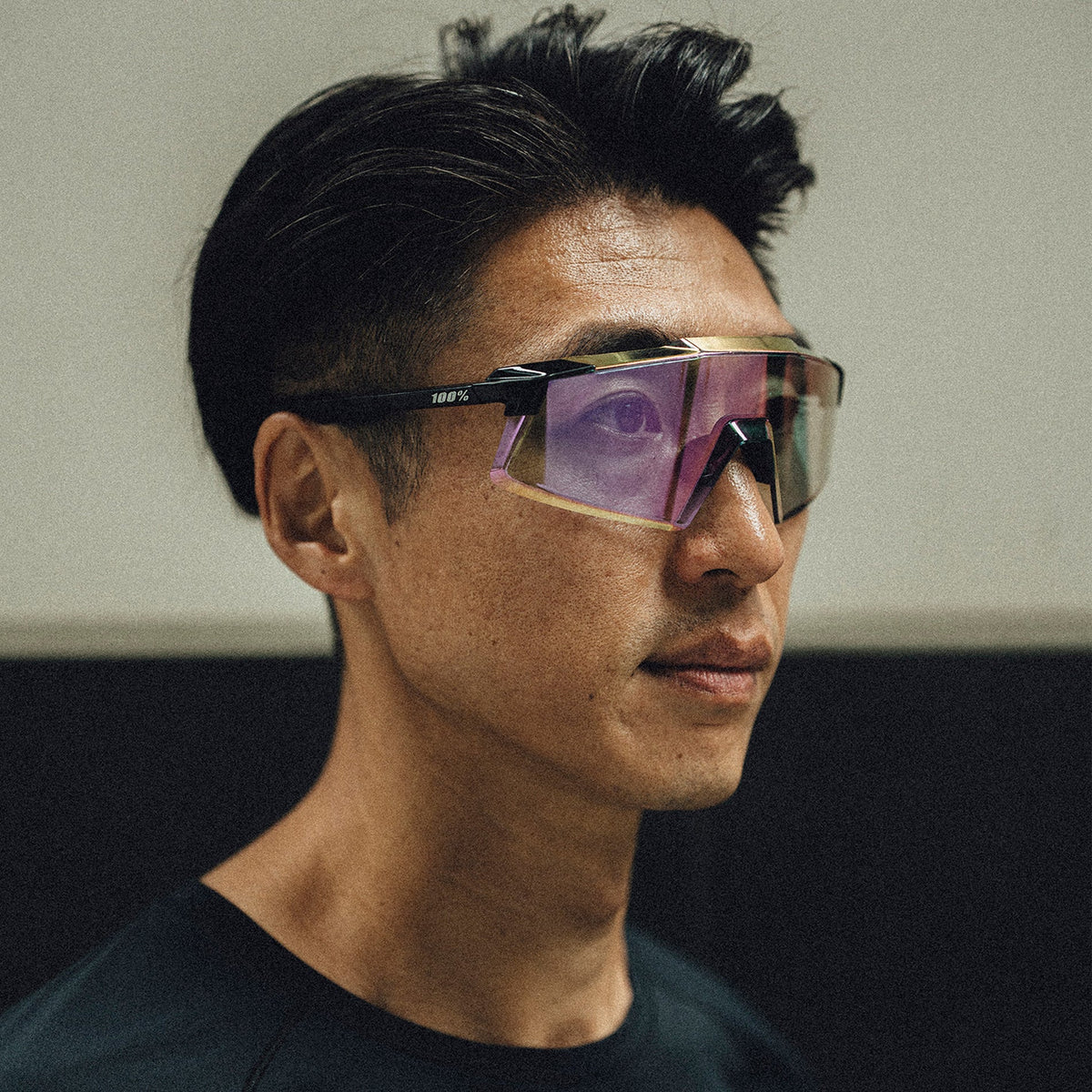 100% Aerocraft Glasses - Gloss Black Purple Mirror Photochromic