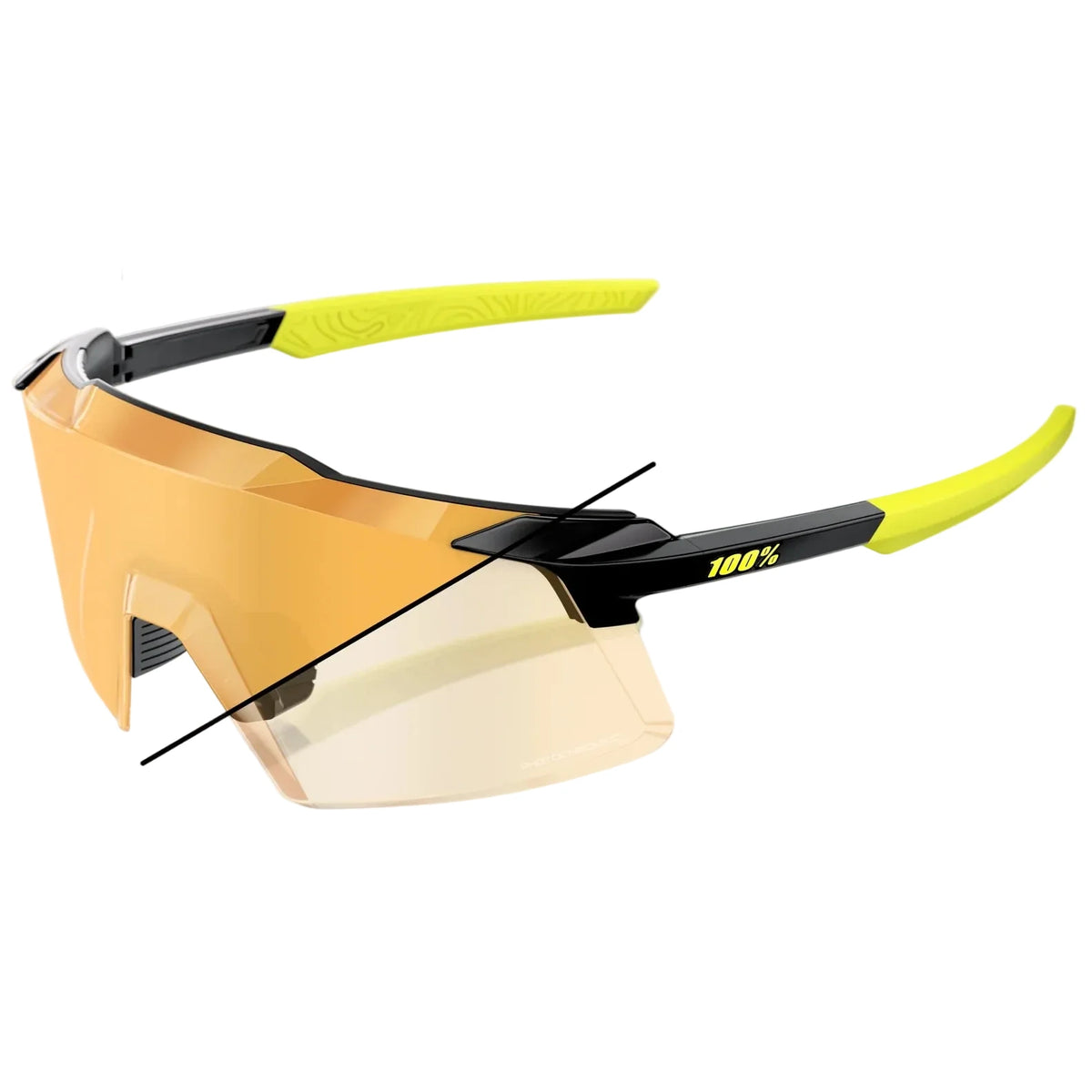 Gafas 100% Aerocraft - Gloss Metallic Black Gold Mirror Photochromic