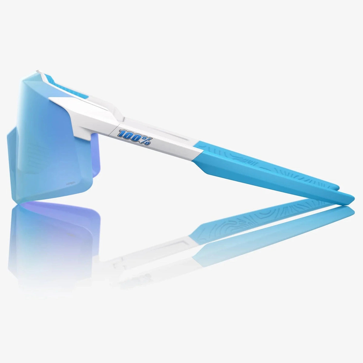 100% Aerocraft Brille - Matte White HiPER Blue Mirror