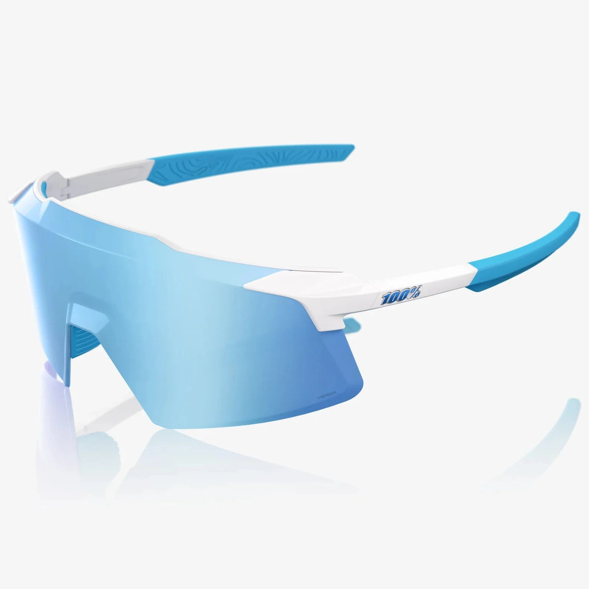 100% Aerocraft Brille - Matte White HiPER Blue Mirror