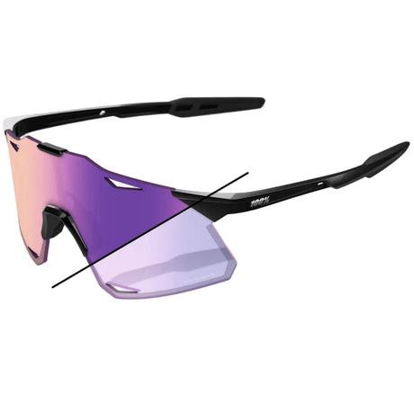 Occhiali 100% Hypercraft - Gloss Black Photochromic Purple Mirror 100percent