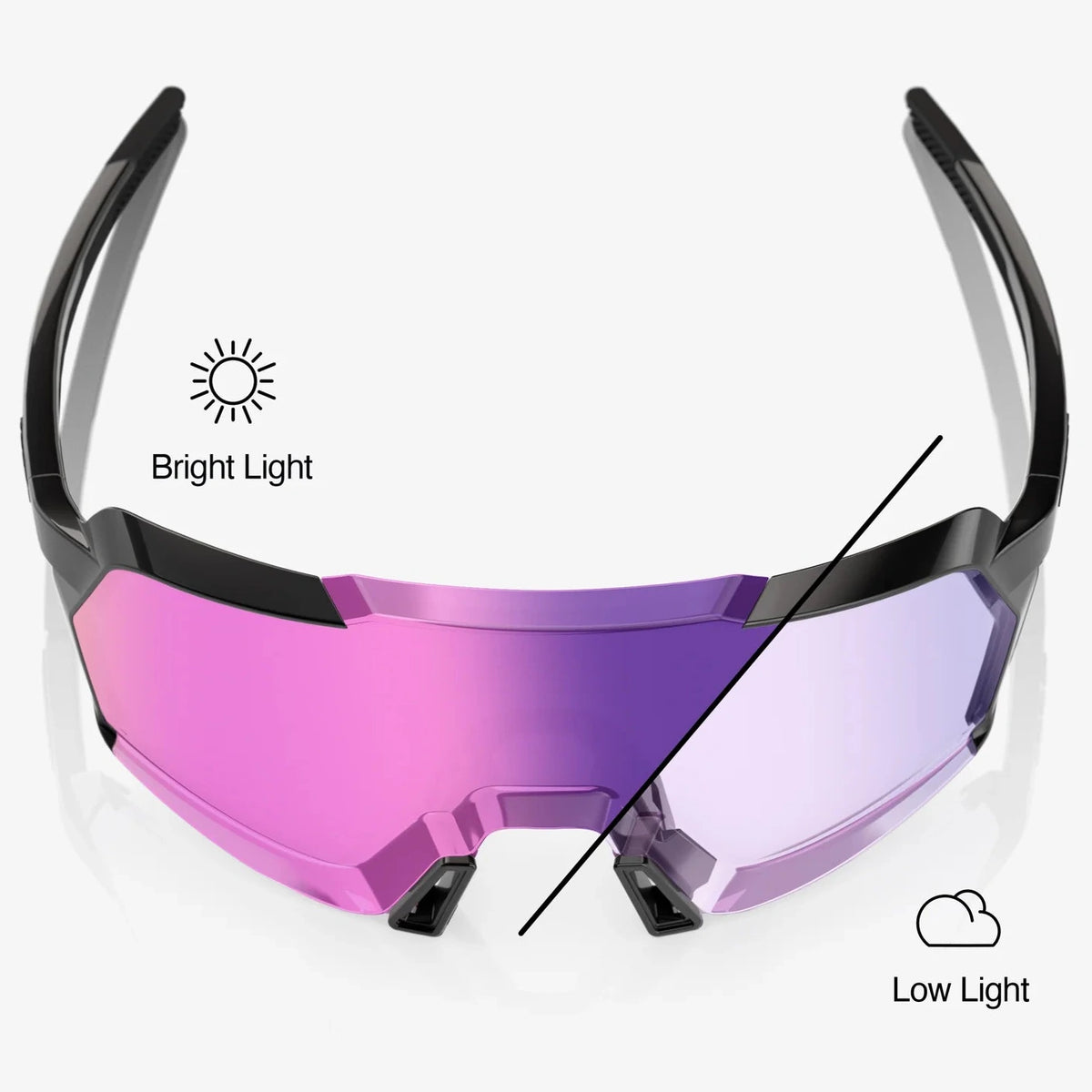 Occhiali 100% Korbin - Gloss Black Purple Mirror Photochromic 100percent