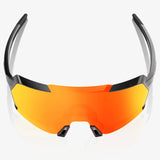 100% Korbin Brille - Gloss Metallic Black HiPER Red Multilayer Mirror