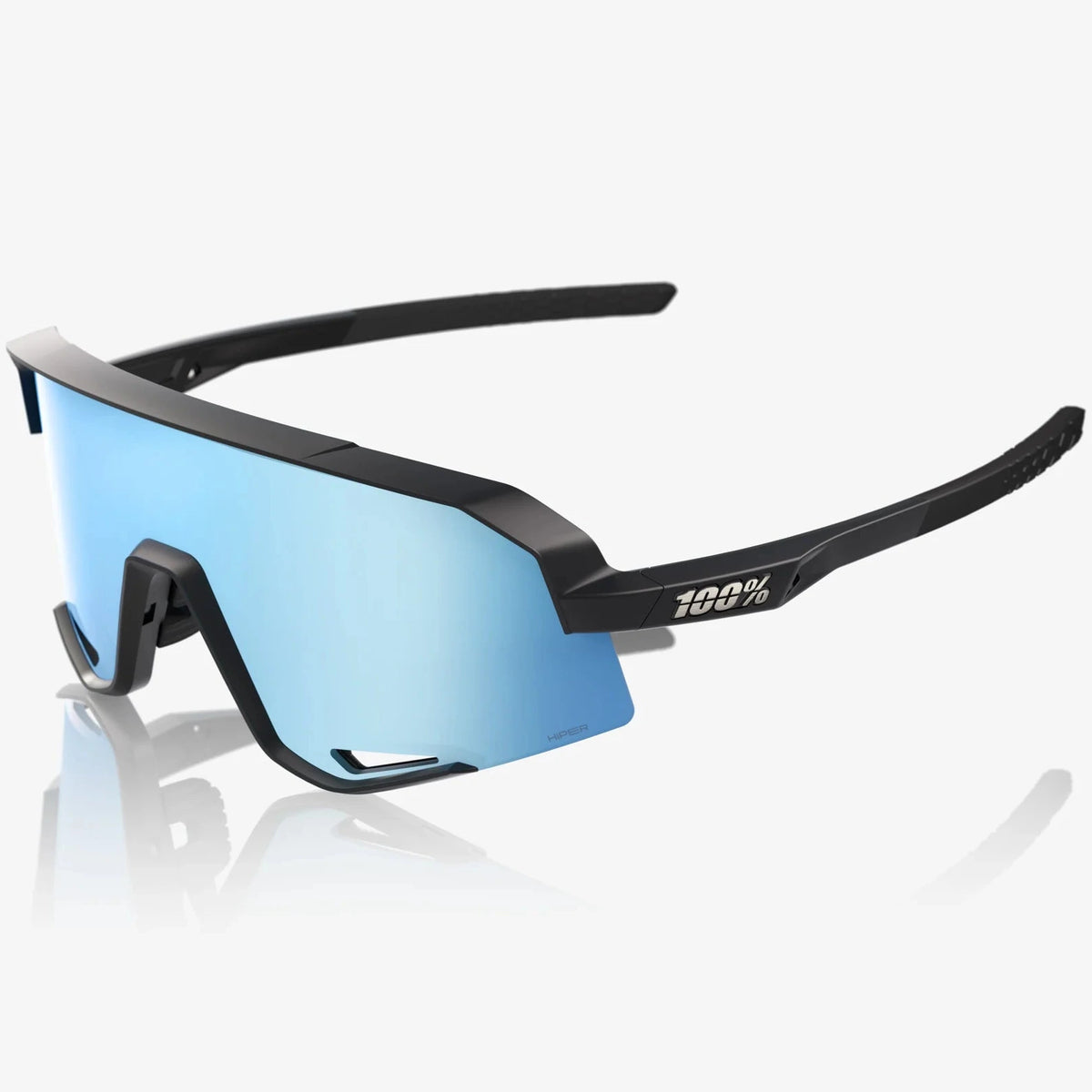 100% Slendale Glasses - Matte Black HiPER Blue ML Mirror