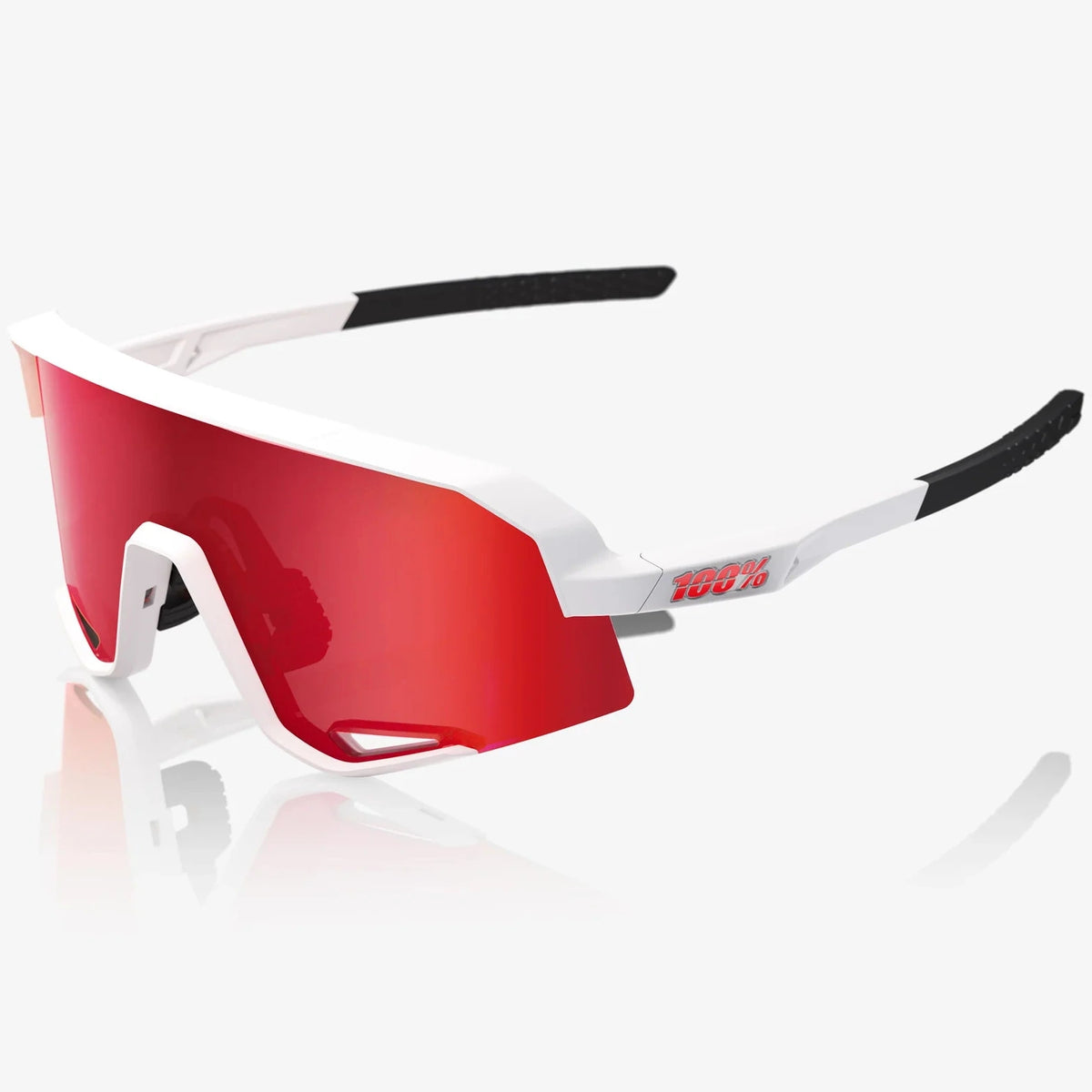 100% Slendale Brille - Matte White HiPER Red ML Mirror