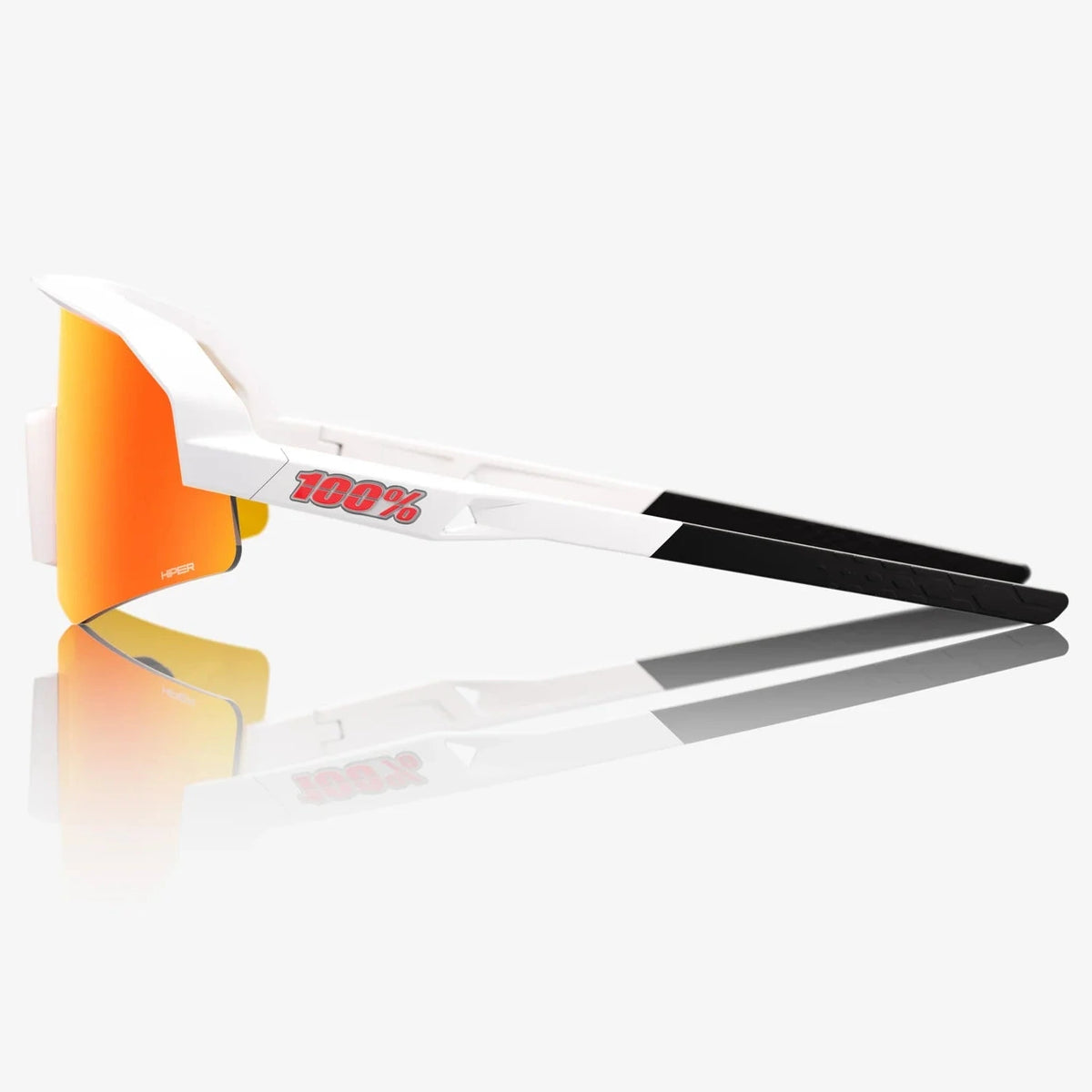 100% Slendale Youth Glasses - Matte White HiPER Red Mirror Multilayer